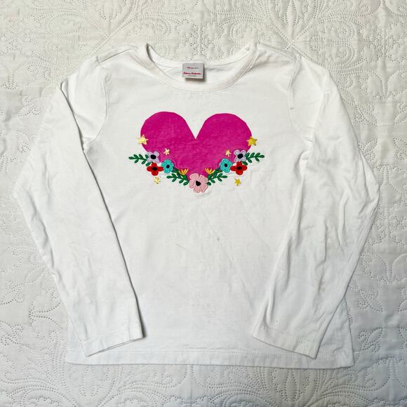 Hanna Andersson Floral Heart Art Tee Size 8 - Picture 2 of 10